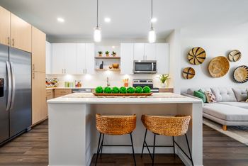 Waterfall kitchen islands